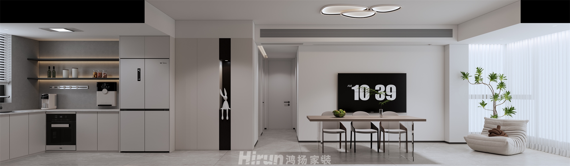 伊景園110㎡雅致現代三居室 裝修案例效果圖-2