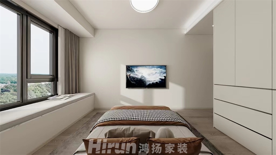 建發玖洲觀瀾140㎡雅致現代四居室 裝修案例效果圖-1