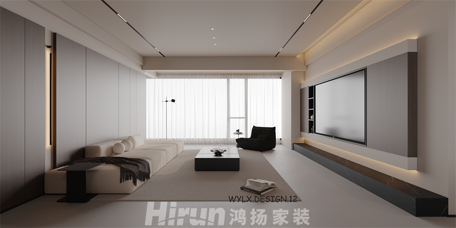 輝煌國際城184㎡雅致現(xiàn)代四居室 裝修案例效果圖-1