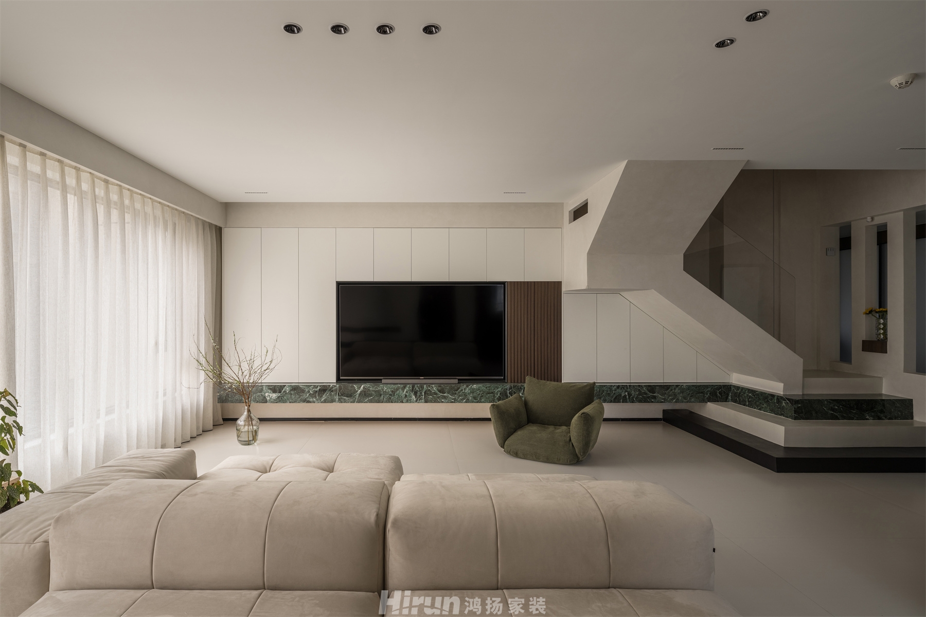 建發央著170㎡雅致現代四居室 裝修案例實景圖-2