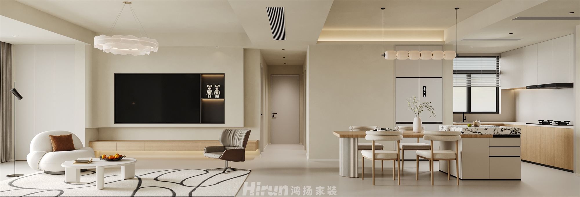 蓉國新賦120㎡雅致現代三居室 裝修案例效果圖-1