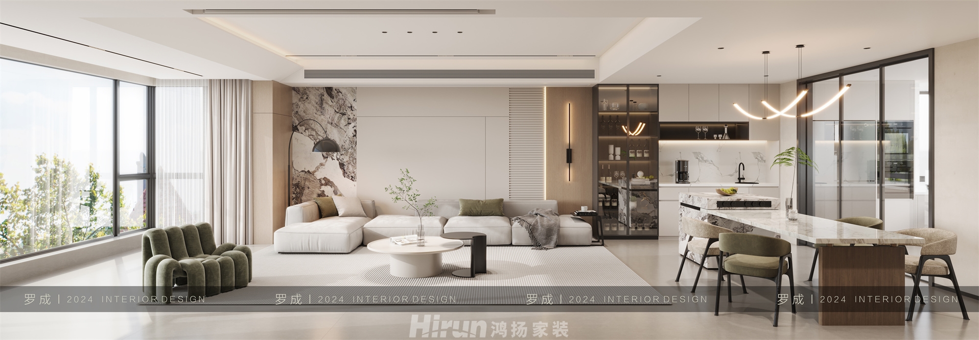 麓湖郡400㎡雅致現代疊墅 裝修案例效果圖-1