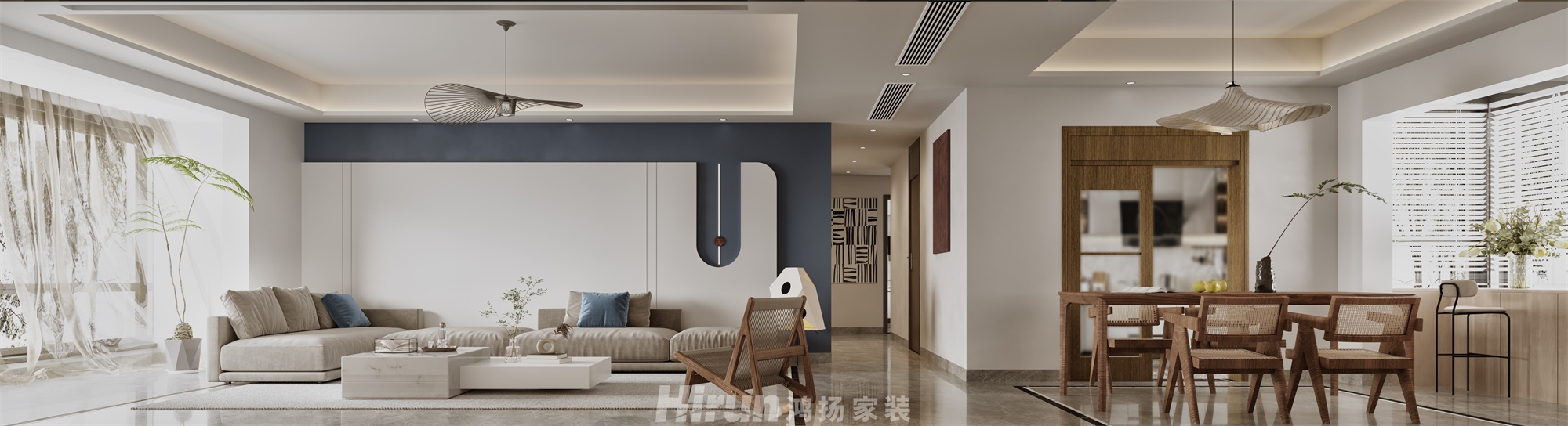龍湖春江酈城150㎡北歐之光四居室 裝修案例效果圖-2
