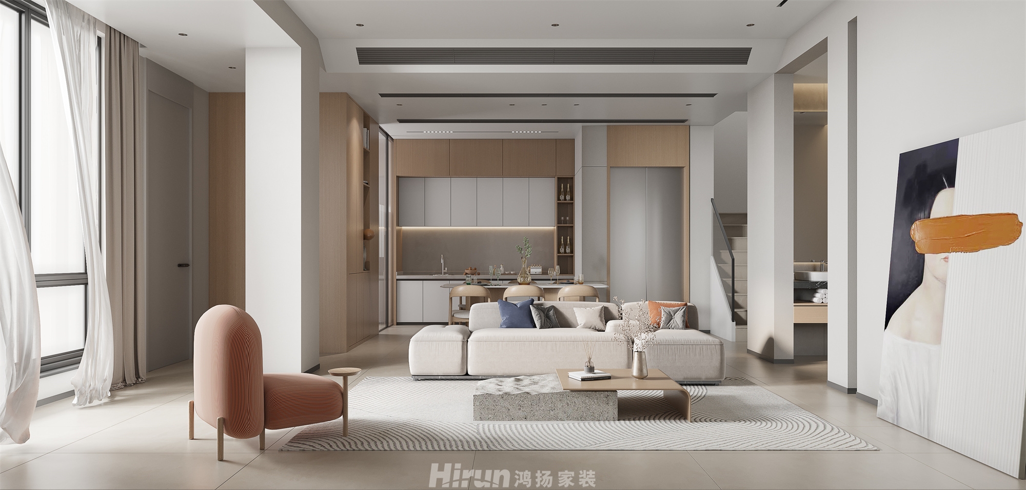 藍(lán)光·雍錦半島450㎡北歐之光別墅 裝修案例效果圖-2
