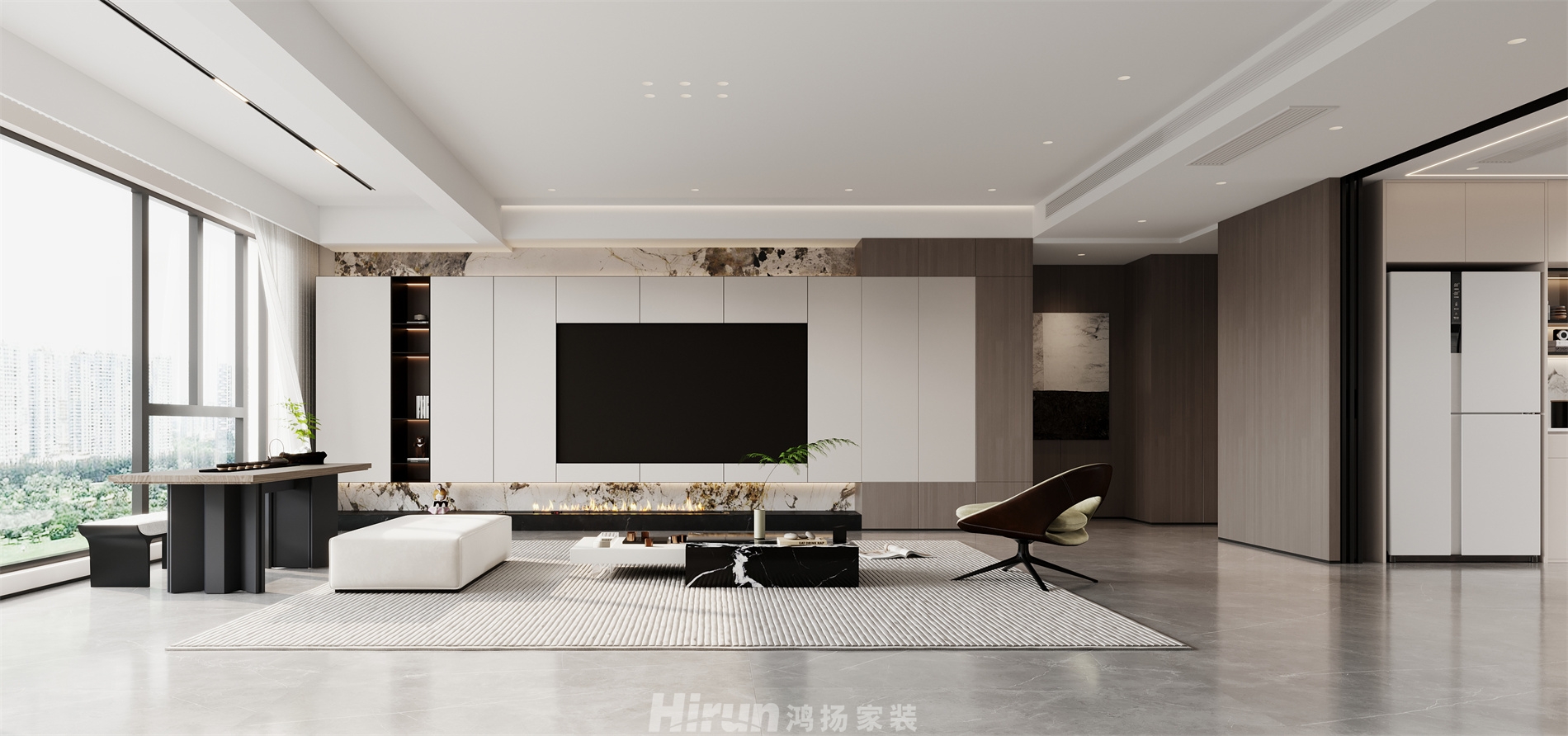 秀峰一品200㎡雅致現代大平層 裝修案例效果圖-1