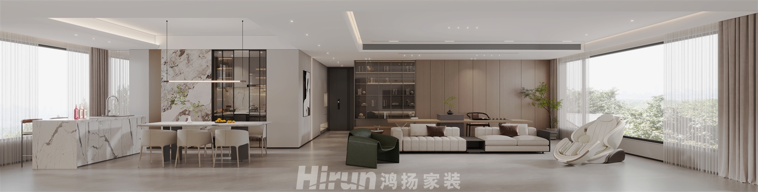 牡丹舸280㎡雅致現代大平層 裝修案例效果圖-1