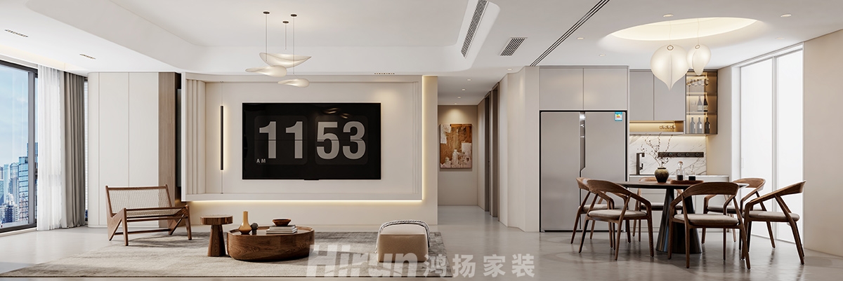 東原麓印長江110㎡雅致現代三居室 裝修案例效果圖-2