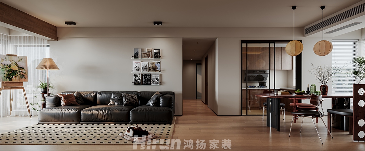 保利和光塵樾115㎡復(fù)古風(fēng)潮四居室 裝修案例效果圖-2
