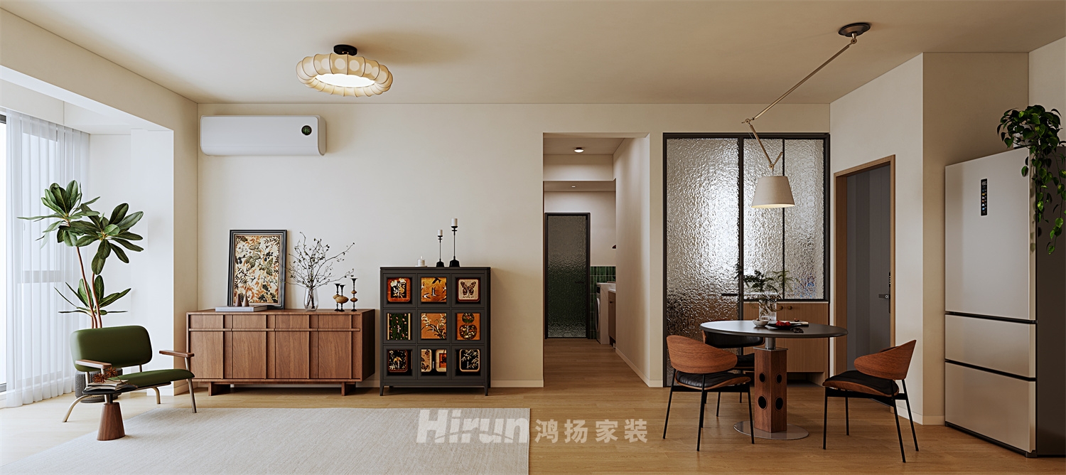 中建信和城76㎡復(fù)古風(fēng)潮二居室 裝修案例效果圖-1