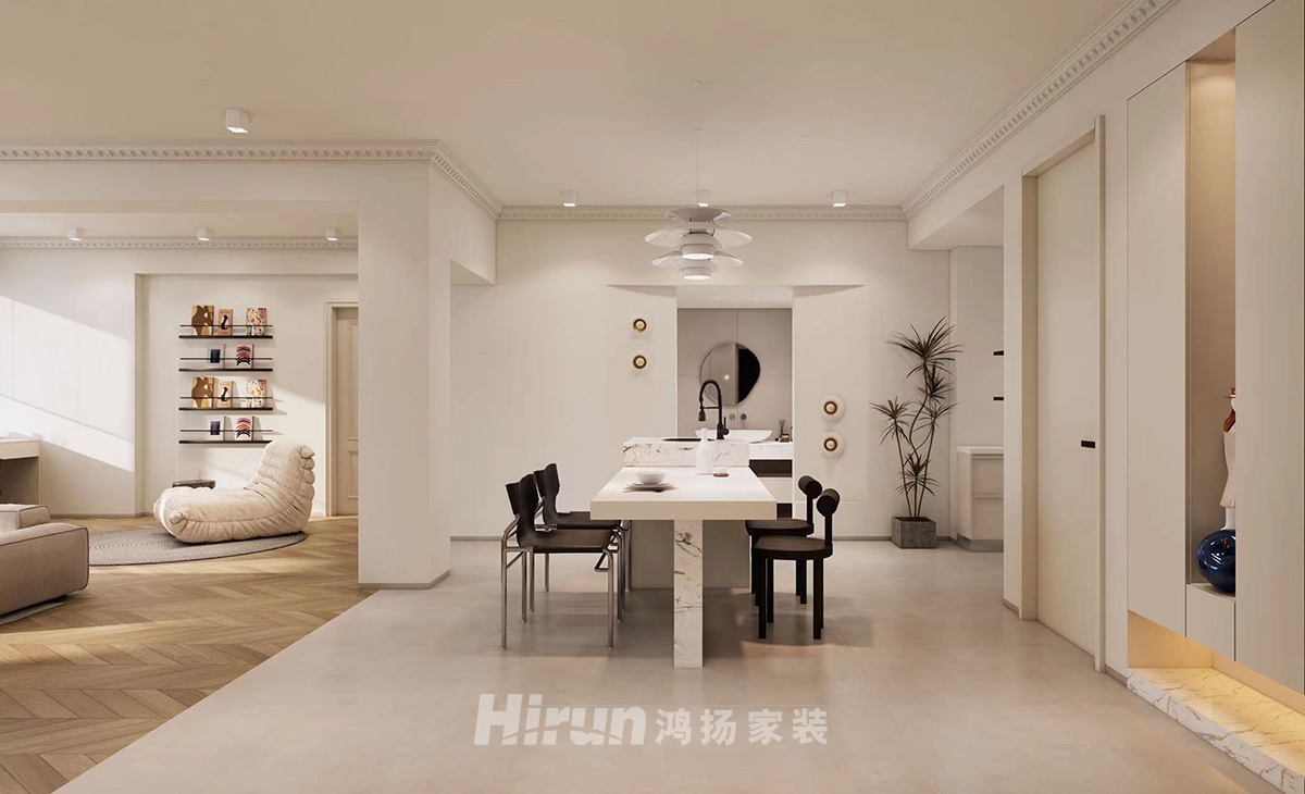 湘濱逸墅150㎡輕歐簡(jiǎn)美三居室 裝修案例效果圖-1