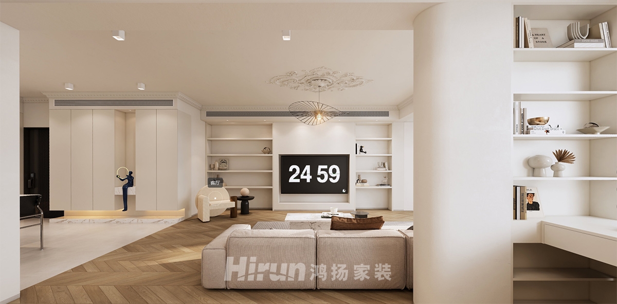 湘濱逸墅150㎡輕歐簡(jiǎn)美三居室 裝修案例效果圖-4
