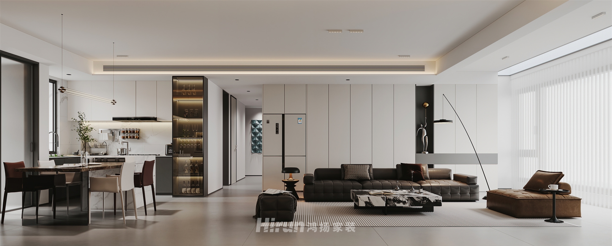 建發(fā)央著145㎡雅致現(xiàn)代四居室 裝修案例效果圖-1