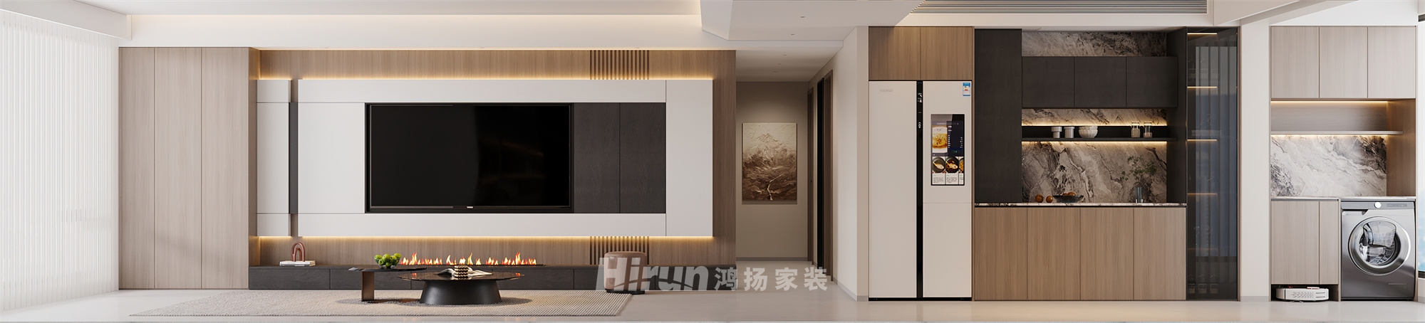 建達(dá)鴻都162㎡雅致現(xiàn)代四居室 裝修案例效果圖-2