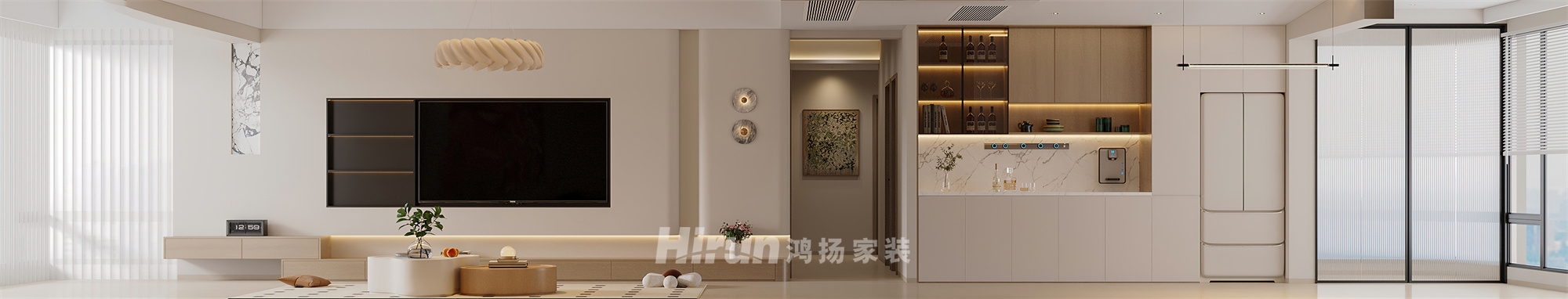 金時(shí)172㎡北歐之光五居室 裝修案例效果圖-1
