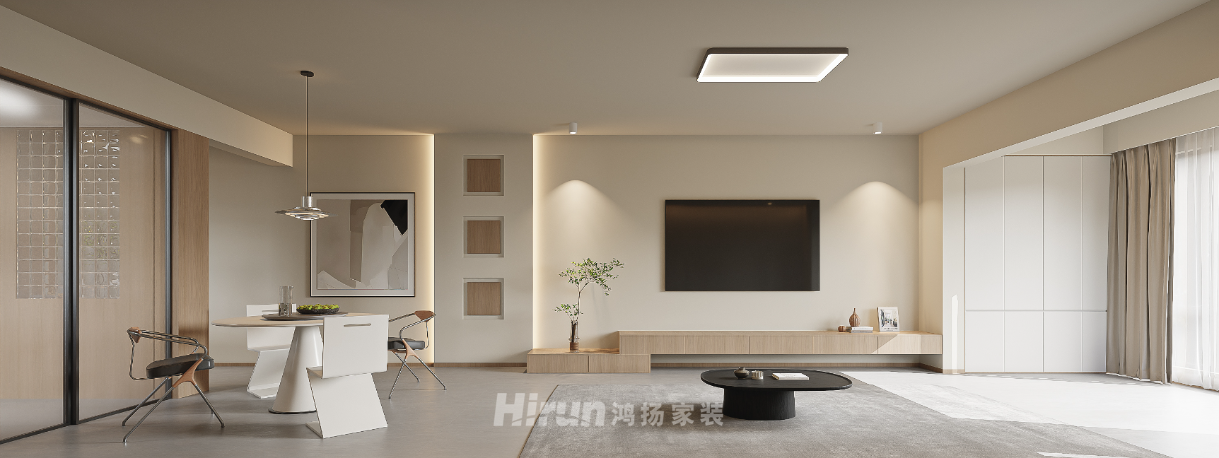 金時(shí)120㎡北歐之光三居室 裝修案例效果圖-4