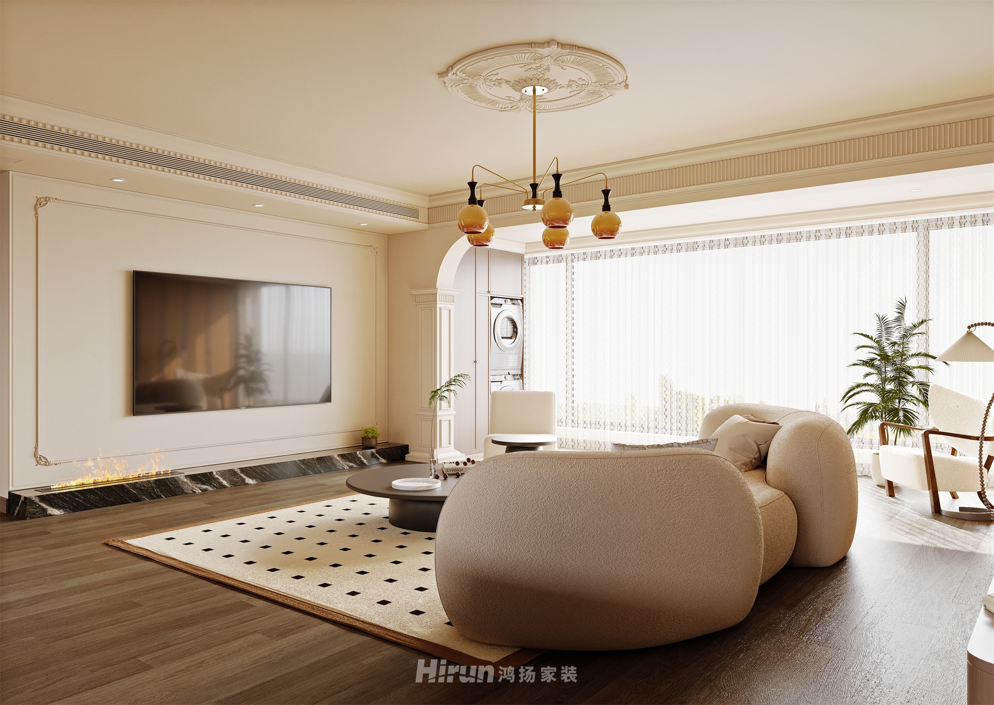 陽(yáng)光城146㎡復(fù)古風(fēng)潮四居室 裝修案例效果圖-10