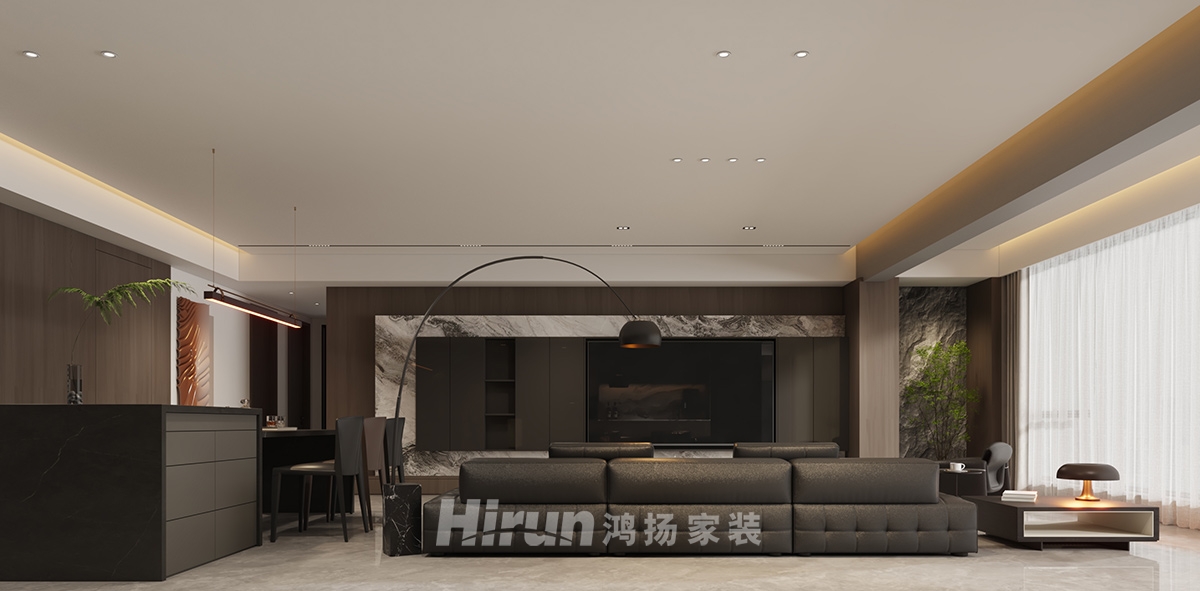 建發和著210㎡新裝飾主義四居室 裝修案例效果圖-2