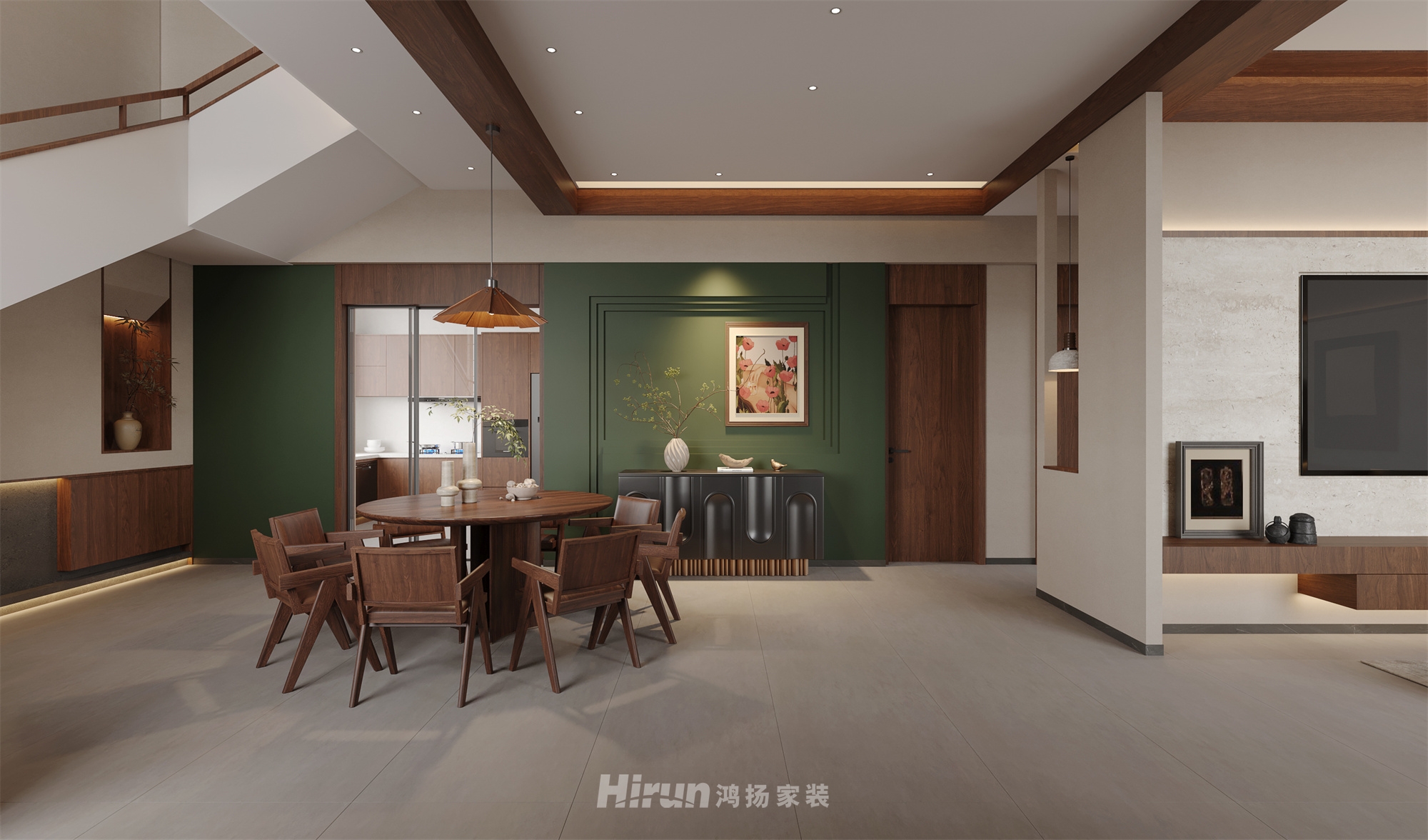 麻陽自建房406㎡復古風潮別墅 裝修案例效果圖-1