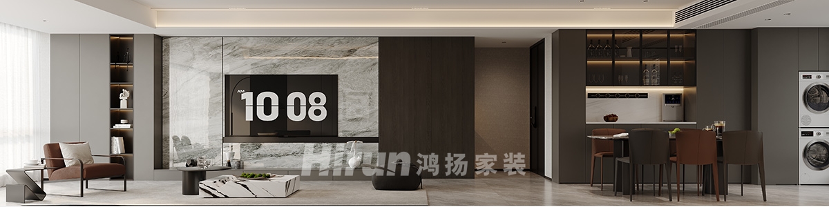 長沙潤府189㎡雅致現代四居室 裝修案例效果圖-4