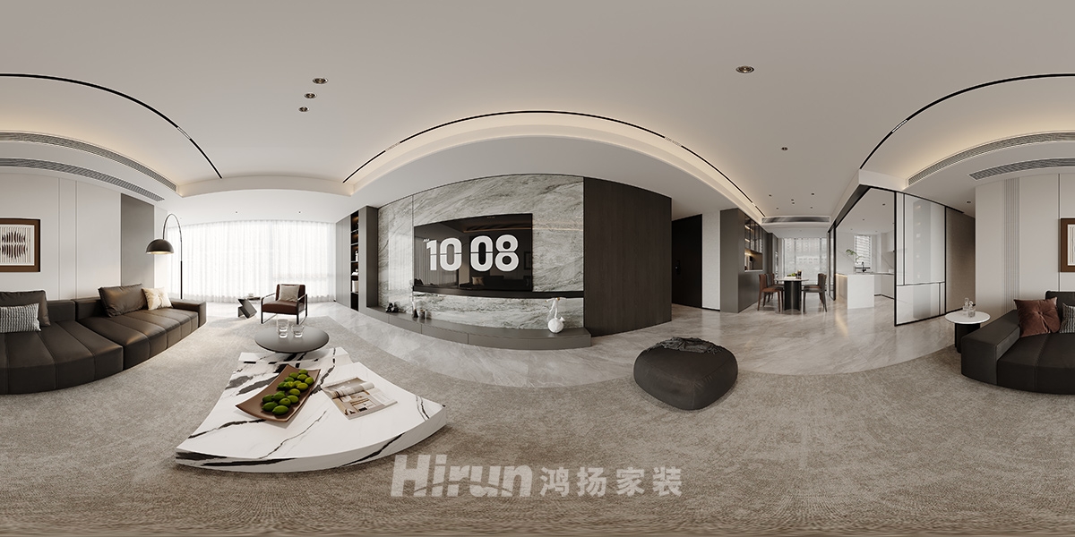 長沙潤府189㎡雅致現代四居室 裝修案例效果圖-1