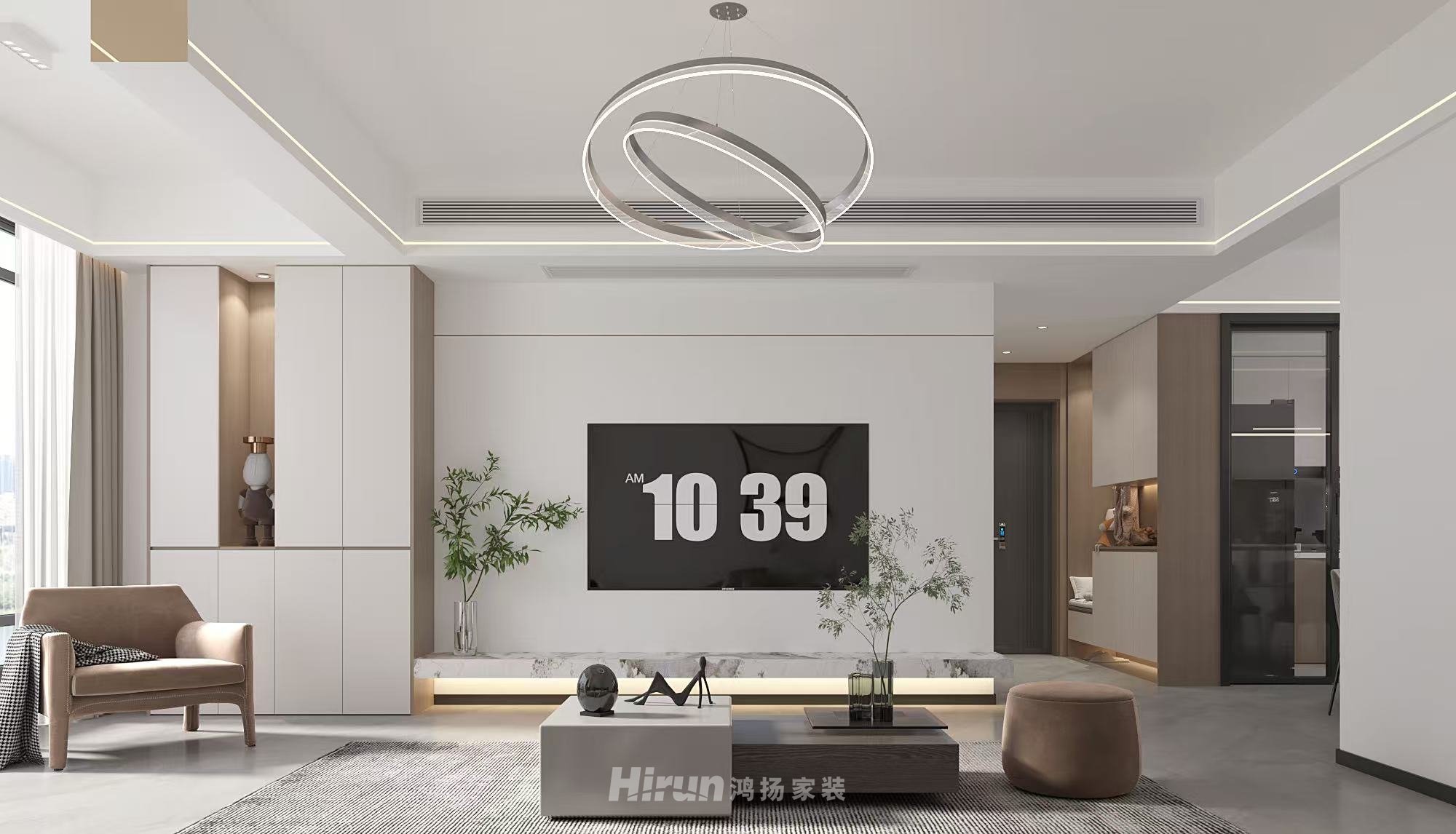 金城里130㎡雅致現(xiàn)代四居室 裝修案例效果圖-4