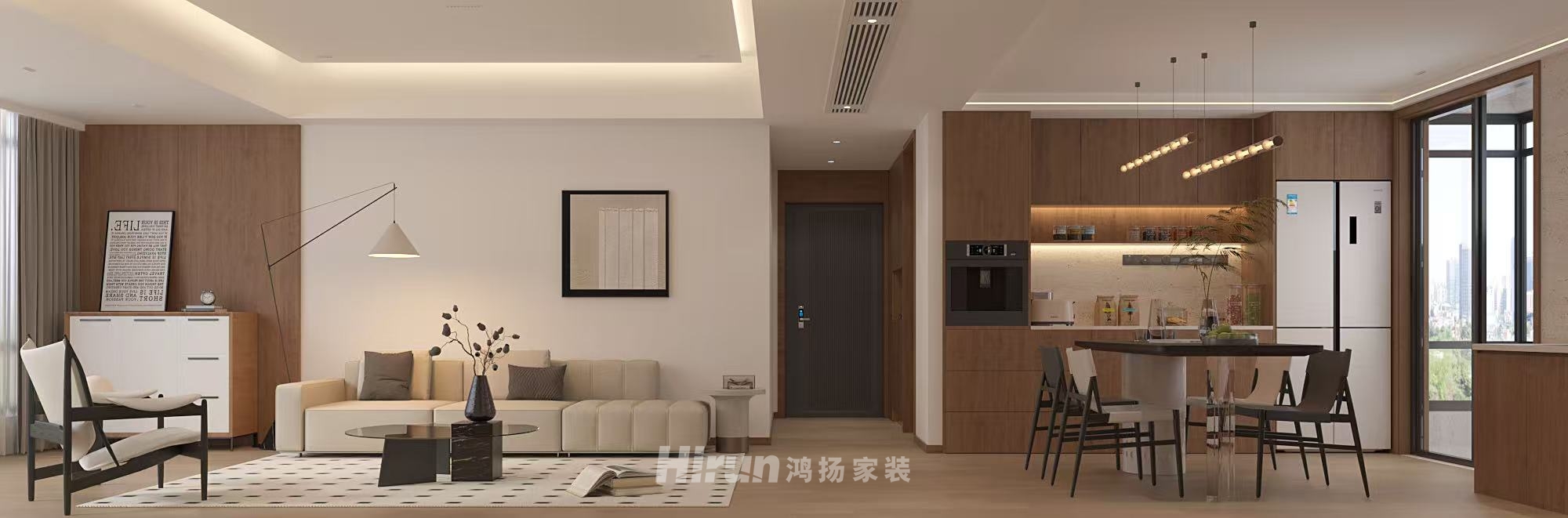 桃誠外灘120㎡復古風潮四居室 裝修案例效果圖-2